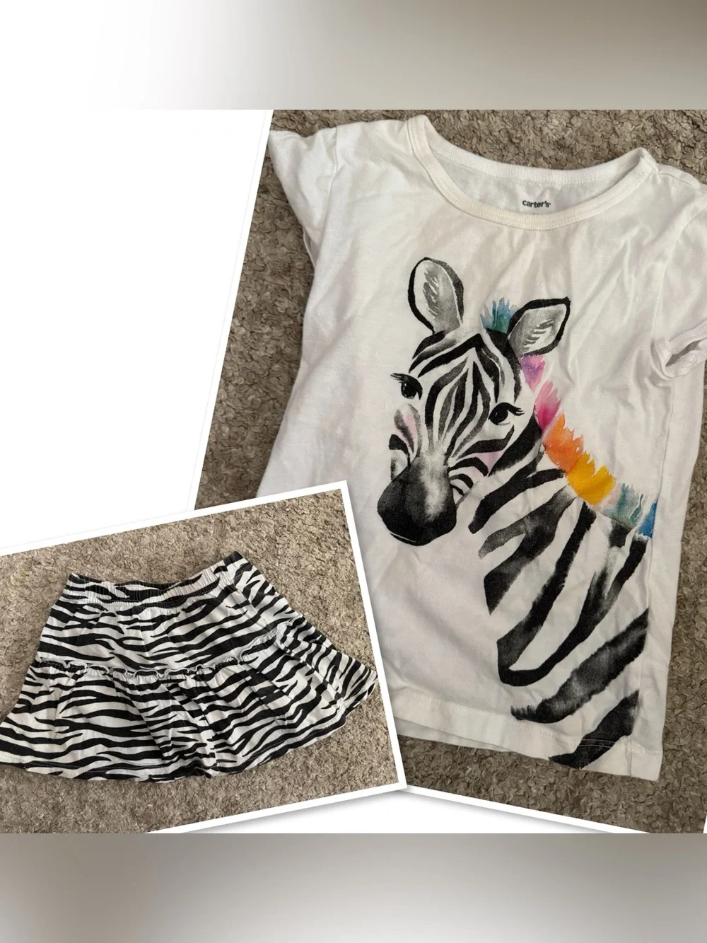 Girls 4T Zebra Set - Picture 1 of 3